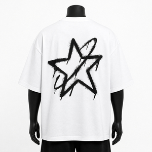<b>White</b> Oversized Graphic <b>T</b> <b>Shirt</b> Loose Drop Shoulder Crew Neck Letter Print Flame Hem Tee - Product Image 6