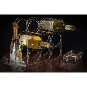 Modern Acrylic <b>Wine</b> Rack Rectangle Design 12 Bottle Capacity Durable Bar Tool for Home Party Storage - Product Image 4