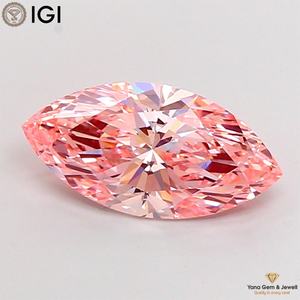 Diamant de laboratoire CVD rose vif fantaisie, pureté VS1, 3,50 carats, taille marquise, avec certificat IGI, idéal pour les fiançailles - Product Image 1