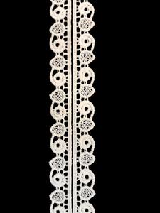 Saree Dupatta blanc en dentelle, motif géométrique, bordure en polyester, respirant, séchage rapide, écologique, très demandé - Product Image 3