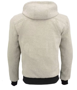 Sudadera con capucha y cremallera para hombre, 100% algodón, teñido liso - Product Image 3