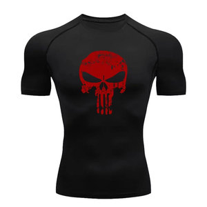 Premium Summer Breathable and Comfortable Skull Print Fitness T-<b>Shirt</b> for Men Quick-Drying Lightweight and Stretchy <b>Compress</b> - Product Image 5