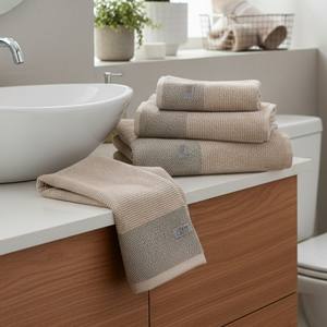 Ensemble de 4 serviettes de bain 100% coton peigné doux absorbant séchage rapide prêt à la vente logo personnalisé marque privée vente en gros OEM - Product Image 5