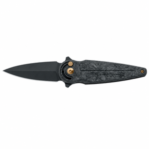 Couteaux pliants noirs avec manche texturé effet pierre, accents pivotants dorés, lame pointue pour le camping en extérieur et les tâches utilitaires - Product Image 3