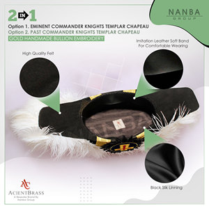 Caballeros Templarios Masónicos Ha |   Fabricante de Sombreros con Plumas de los Caballeros Templarios |   Accesorios para el Uniforme de los Caballeros Templarios - Product Image 5
