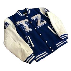 2023 chaqueta informal de lana con letras personalizada para hombre, abrigos universitarios teñidos lisos con cuello vuelto, abrigo de invierno de talla grande unido - Product Image 3