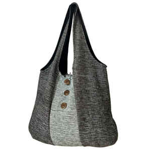 Bolso de hombro bohemio de algodón hecho a mano para mujer, cierre de botón de coco ecológico, ligero, 19L, viaje sostenible - Product Image 1