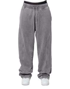 Pantalones de lona con lavado ácido, OEM al por mayor, de cintura alta, holgados, ligeros para hombre, con forro polar ecológico - Product Image 1