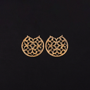 Pendientes Geométricos Triangulares de Latón Chapado en Oro, Modernos y Elegantes, EARDP072 - Product Image 2