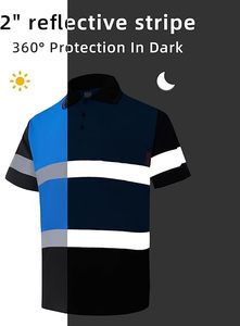 High Quality Manufacturer's Reflective Safety Polo Shirts 100% Polyester Mesh Fabric Hi Vi Reflective Work Safety Polo Shirts - Product Image 4