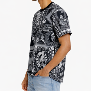 Camiseta para Hombre con Sublimación Completa, Diseño Gráfico Negro, Estilo Urbano, Poliéster, Camisetas Deportivas para Mujer, Personalizadas, Marca Privada, OEM, Suministro al por Mayor - Product Image 5