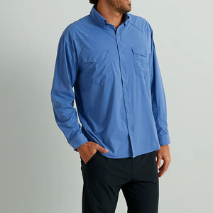 Chemises décontractées boutonnées pour hommes UPF 50, respirantes et anti-humidité, idéales pour la pêche au printemps, vêtements d'extérieur tissés à manches courtes - Product Image 6