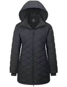 Veste matelassée unisexe à capuche, col montant, fermeture éclair, imperméable, coupe-vent, hiver, manches longues, couleur unie, polyester épais - Product Image 4