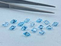 Lot de 8 pierres précieuses naturelles de topaze bleu ciel, taille Asscher, facettées, 6x4mm, calibrées, pour la fabrication de bijoux