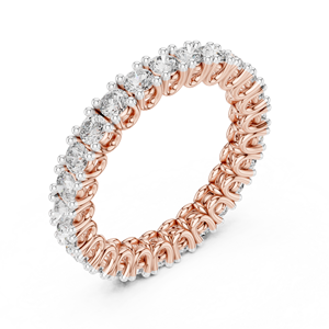 Bague de fiançailles et de mariage pour femme en or rose massif 18 carats, plaqué rhodium, sertie de diamants de laboratoire de luxe taille brillant, idéale pour les événements glamour - Product Image 1