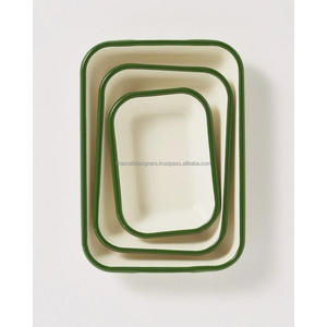 Ensembles de service de vaisselle en émail allant au lave-vaisselle Plats et assiettes en métal Fournitures de restauration de restaurants Plaques en métal réutilisables Logo - Product Image 6