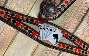 อุปกรณ์ขี่ม้าแบบตะวันตก Tooled Ace Cards ทำจากหนังแท้นุ่ม น้ำหนักเบา ทนทาน ดีไซน์ทันสมัยประดับด้วยคริสตัล สามารถปรับแต่งได้ - Product Image 2