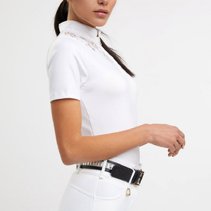 Customized Women's Equestrian Base Layer Show <b>Shirts</b> Breathable Elastic Fabric Horse Riding Clothing Short Sleeves Modern Luxury - Product Image 4