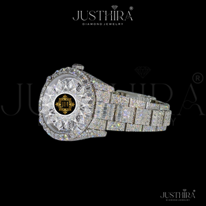 Reloj de Diamantes Moissanite VVS Premium para Hombre o Mujer con Elegante Engaste de Piedras para Uso Casual y Formal Disponible para la Venta - Product Image 2