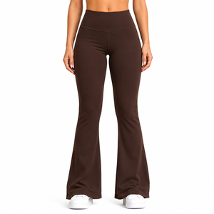 Wholesale Women's <b>Flared</b> Mid Waist Full Length Yoga <b>Leggings</b> Breathable High Quality for Running - Product Image 1