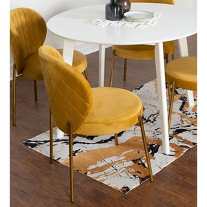 Set da Pranzo Contemporaneo Amoa 5 Pezzi, Tavolo Rotondo Bianco e 4 Sedie per Sala da Pranzo Moderna - Product Image 3