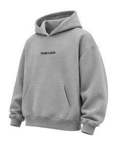 Sudadera con Capucha Extra Grande para Hombre, Gris Sólido, 100% Algodón, Felpa Francesa, Informal, con Bolsillo Delantero, Corte Regular, ODM - Product Image 5