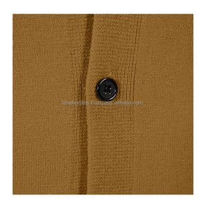 Cardigan en tricot à revers pour homme, en laine/acrylique, col en V, avec fermeture boutonnée recouverte, anti-plis et respirant – Nouvelle collection en gros pour l'hiver - Product Image 3
