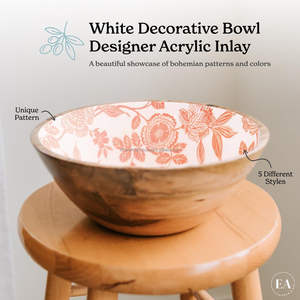 Ensemble de 3 saladiers en bois de manguier écologiques, best-seller 2025, capacité de 1000 ml, motif floral pêche, style bohème, pour la maison et les fêtes - Product Image 2