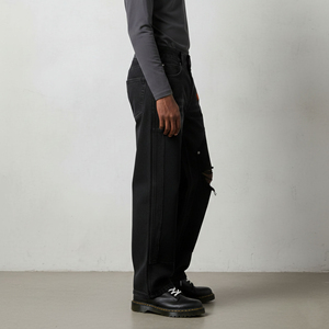 Pantalones vaqueros holgados de mezclilla con efecto desgastado estilo hip hop para hombre, de moda, de corte relajado, lavados, para hombre - Product Image 3