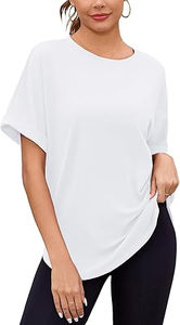 เสื้อยืดคอกลมแขนสั้นสีขาวสำหรับผู้หญิง ระบายอากาศได้ดี แห้งเร็ว แฟชั่นฤดูร้อน สไตล์ลำลอง พิมพ์ลายตามสั่ง โลโก้บนผ้าเปล่า - Product Image 2