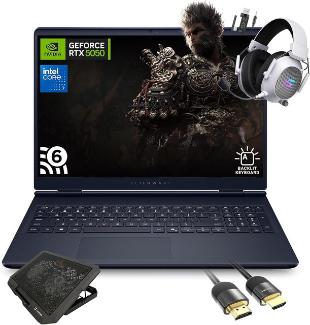 D e l l Alien ware 16 Aurora AC16250 Gaming Laptop Intel Core 7 240H N VID IA Ge Force RTX 5050 16" WQXGA 120Hz IPS 16GB RAM 2TB