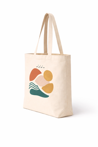 Eco Friendly <b>Canvas</b> Tote Bag 16x14x5 Inch <b>Abstract</b> Print Reusable Cotton Shopping Bag Custom Logo Wholesale - Product Image 2