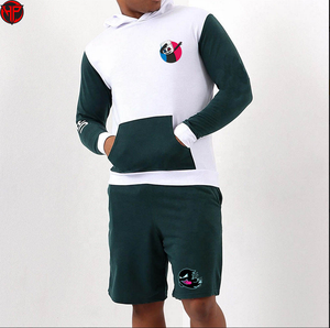 Conjunto de Sudadera con Capucha y Pantalones Cortos de Invierno, Tejido de Felpa de Secado Rápido para Uso Activo, Unisex - Product Image 1