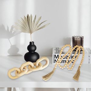 Wooden Chain Decor and Bead Boho Farmhouse <b>Rustic</b> Home Table Decor Coffee Table <b>Shelf</b> Aest - Product Image 2