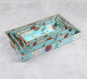 Premium Quality Wooden Serving Tray Handles Dividers Lid-Square Shape Modern Design Customizable Color Size Dishwasher <b>Microwave</b> - Product Image 6