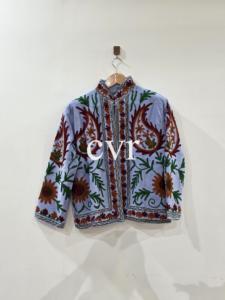 เสื้อโค้ทผ้าฝ้ายปักลายสไตล์จีน คอจีน แขนยาว ลายดอกไม้ งานแฮนด์เมด เสื้อคลุมผู้หญิงสำหรับผู้ใหญ่ ใส่ได้ในฤดูใบไม้ร่วง - Product Image 1