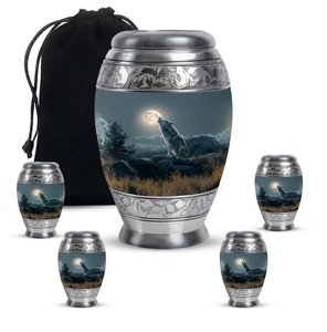 Urnas Conmemorativas Night Wolf para Cenizas Humanas, Urna Decorativa para Cenizas, Urna Funeraria para Adultos, Urna Conmemorativa Personalizada - Product Image 4