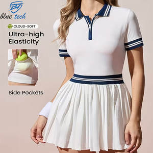 Robe de badminton de performance pour femmes grandes tailles, qualité supérieure, manches courtes, tissu extensible respirant, fabrication OEM - Product Image 4