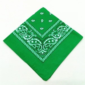 <b>Black</b> Cotton Bandana Square <b>Scarf</b> Silk Screen Printed White Paisley Breathable Multifunctional Casual Style Four Seasons Use - Product Image 2