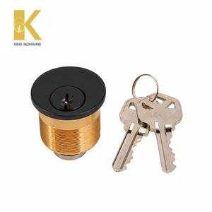 Cylindre de serrure à mortaise 28 mm KW, rainure plate, laiton massif noir, pour porte d'entrée - Product Image 2