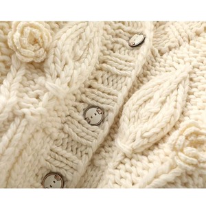 Cardigan en tricot épais pour femme Power Abaan Sports, anti-rides, avec blocs de couleur, fermeture éclair sur le devant, col en V, manches longues - Product Image 3