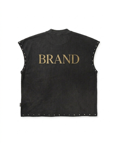 2026 Men's Custom Sleeveless T-Shirt with Color & Graphic Designs DTG Print & <b>Rhinestone</b> Boxy Fit Streetwear Tank <b>Top</b> T-Shirt - Product Image 2