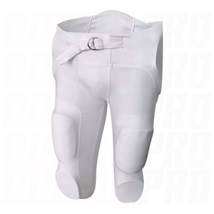 Mens Black <b>Padded</b> American Football Pants Belt Closure Breathable Athletic Practice Game Performance Sportswear Adult Wear cloth - Product Image 1