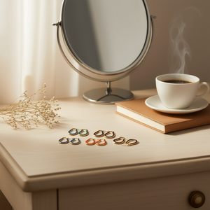 Pendientes Elípticos de Acero Inoxidable, Joyería de Moda - Product Image 1