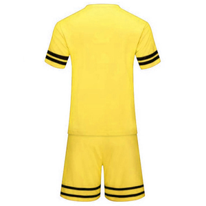 Conjunto de camiseta de fútbol amarilla de manga corta, cuello redondo, poliéster transpirable, unisex, para adultos, de secado rápido, corte ajustado, uniforme de fútbol. - Product Image 3