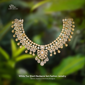White Natural Stone Regular Alloy with Gold Plating Casual Fashion Jewelry Necklace Set - Product Image 3