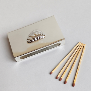 Silver Plated Matchbox With Shell Embossing Design Classic <b>Stick</b> Matches Household Durable Decorative Cover - Product Image 4