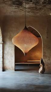 Lustre suspendu élégant en corde de chanvre avec abat-jour en jute naturel tissé à la main, fournisseur de luminaires suspendus en provenance du Bangladesh - Product Image 5