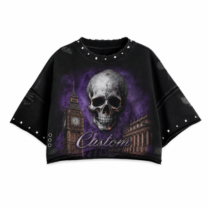 เสื้อยืด Glory Custom Rhinestone Acid Washed ผ้าคอตตอนเจอร์ซีย์ 100% พิมพ์ลายกราฟิกโลโก้ตามสั่ง แขนสั้น สำหรับใส่ได้ทั้งชายและหญิง - Product Image 1