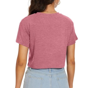 2025 Latest Design Slim Fit Women Autumn/Winter Short Crop <b>Top</b> T-Shirts 100% Cotton Breathable Customizable Colors Low MOQ - Product Image 2